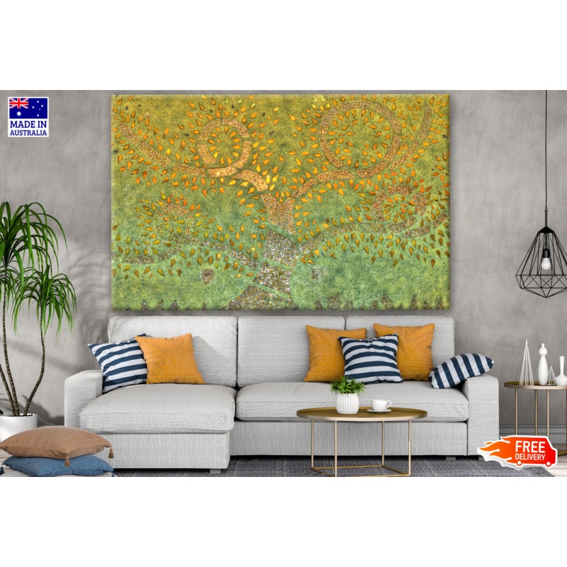 Ancient Tree with Colourful Glass Design Print 100% Australian Made
