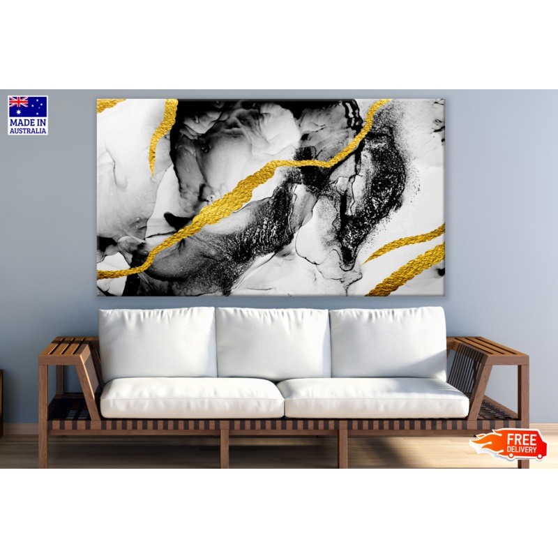 Black & Gold Abstract Design Print 100% Australian Made