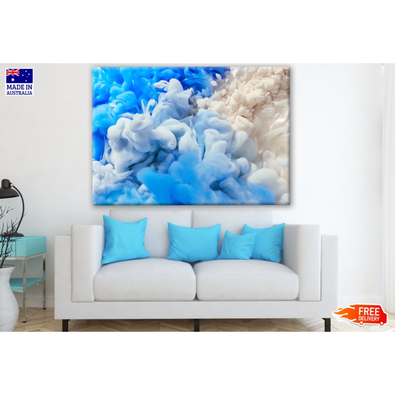 Blue White Smoke Design Print 100% Australian Made