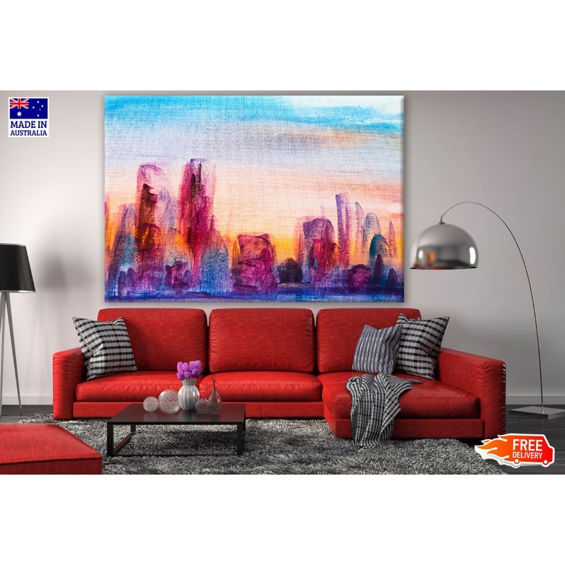 City View Abstract Brush Painting Print 100% Australian Made