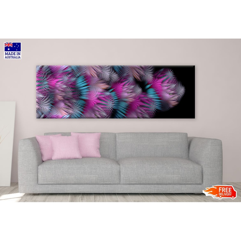 Panoramic Canvas Colourful Absract Design High Quality 100% Australian made wall Canvas Print ready to hang
