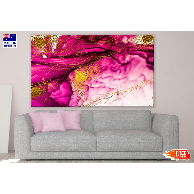 Pink Gold Abstract Design Print 100% Australian Made