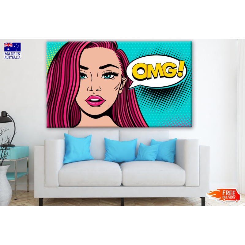 Pop Art Female Face Comic Design Print 100% Australian Made