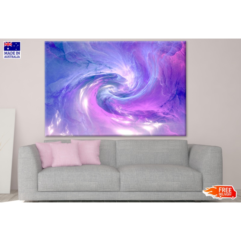 Purple, Blue & Pink Spiral Abstract Design Print 100% Australian Made