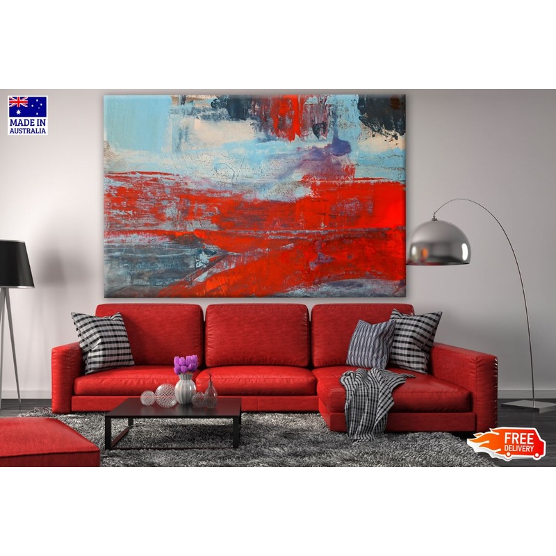 Red Blue Abstract Design Print 100% Australian Made
