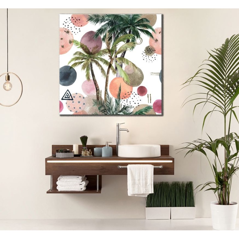 Square Canvas Abstract Trees & Shapes Design High Quality Print 100% Australian Made