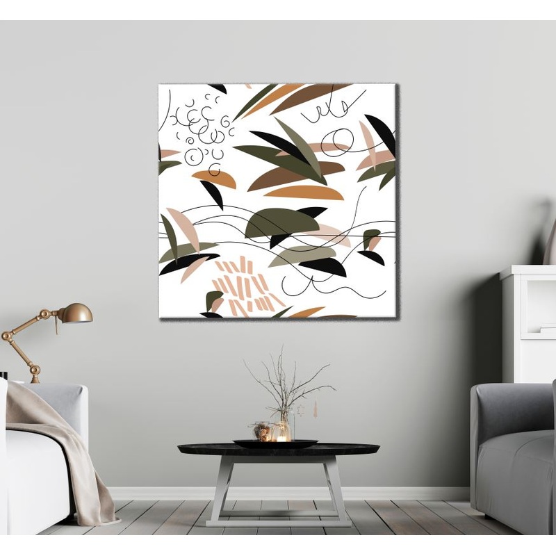 Square Canvas Colourful Leaves Art High Quality Print 100% Australian Made