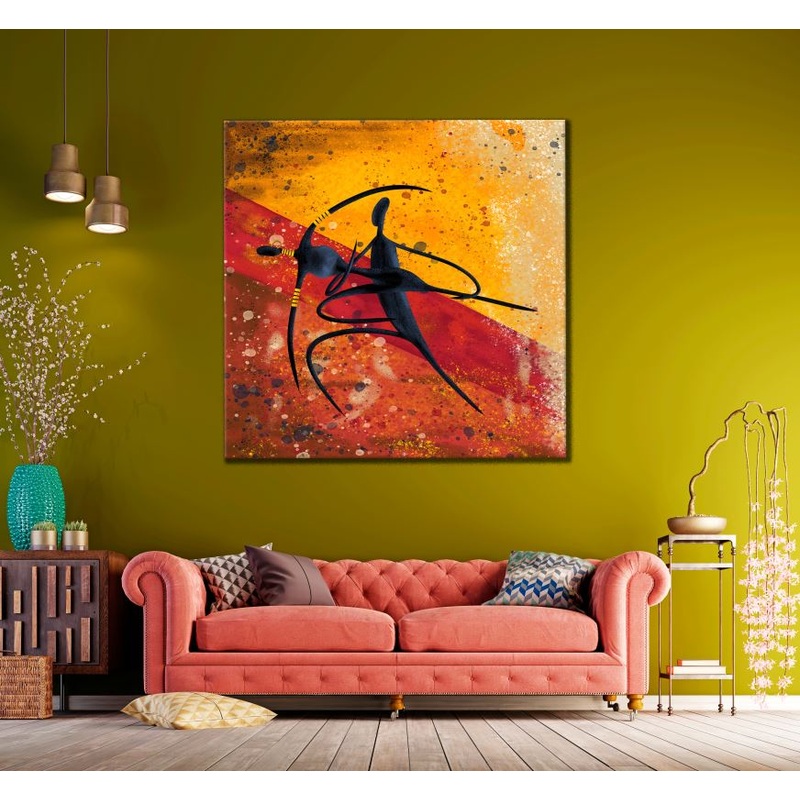 Square Canvas Dancing Couple Abstract Art Design High Quality Print 100% Australian Made