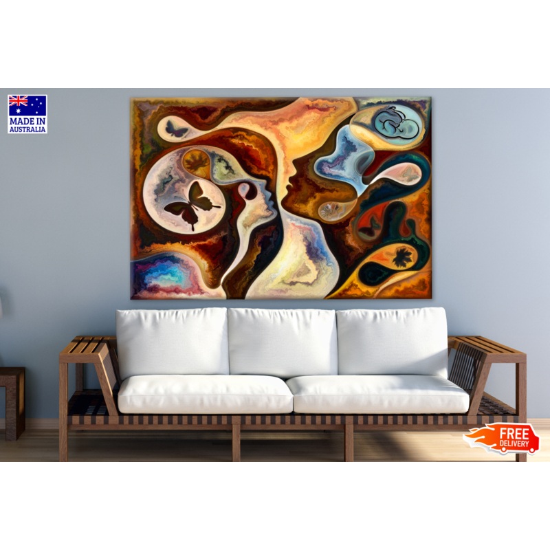 Two Faces Abstract Design Print 100% Australian Made