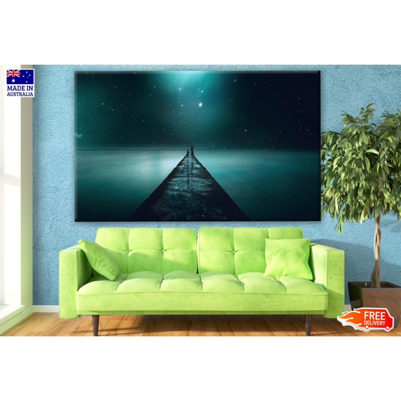 Walking on a Pier Fantasy Art Print 100% Australian Made