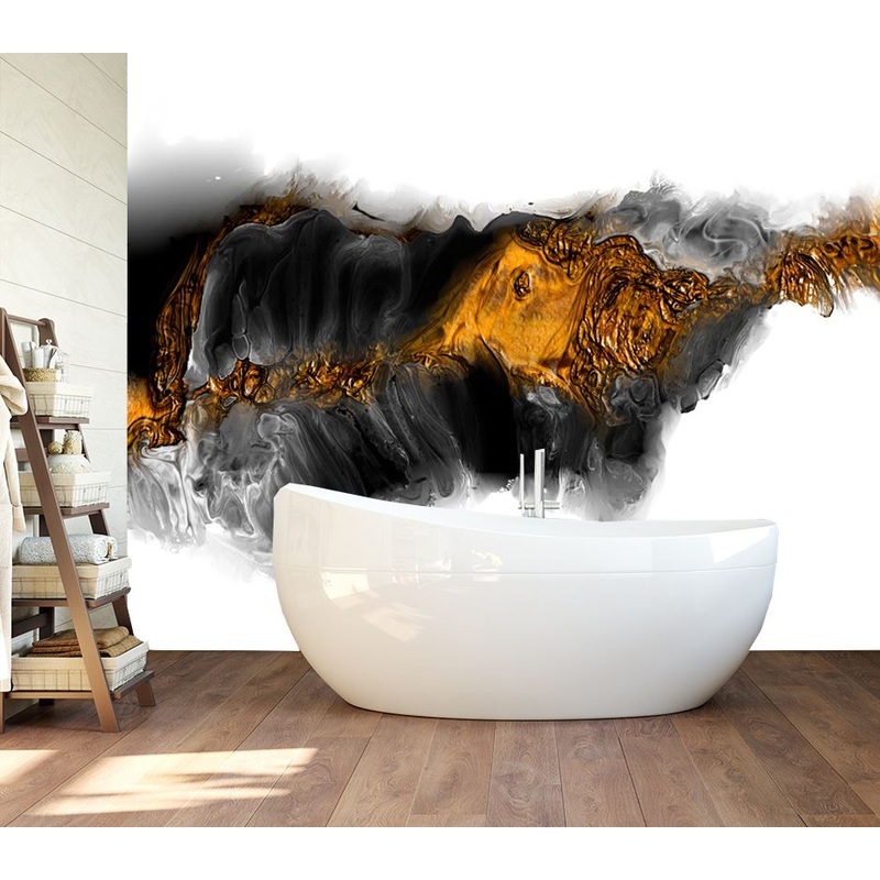 Wallpaper Murals Peel and Stick Removable Black & Gold Abstract Design High Quality