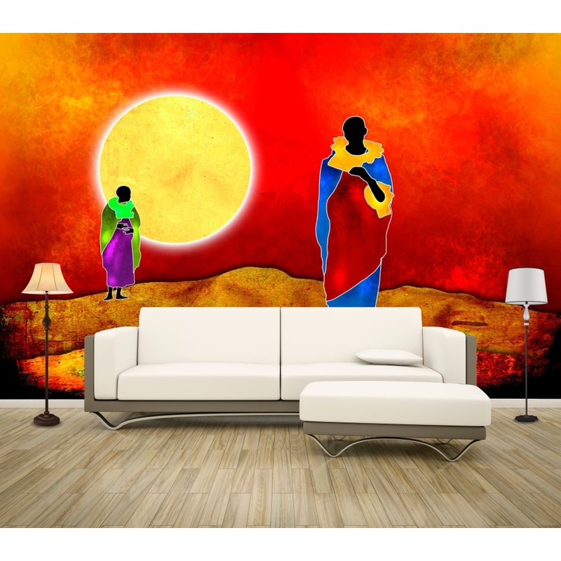 Wallpaper Murals Peel and Stick Removable Ladies & Sun Painting High Quality