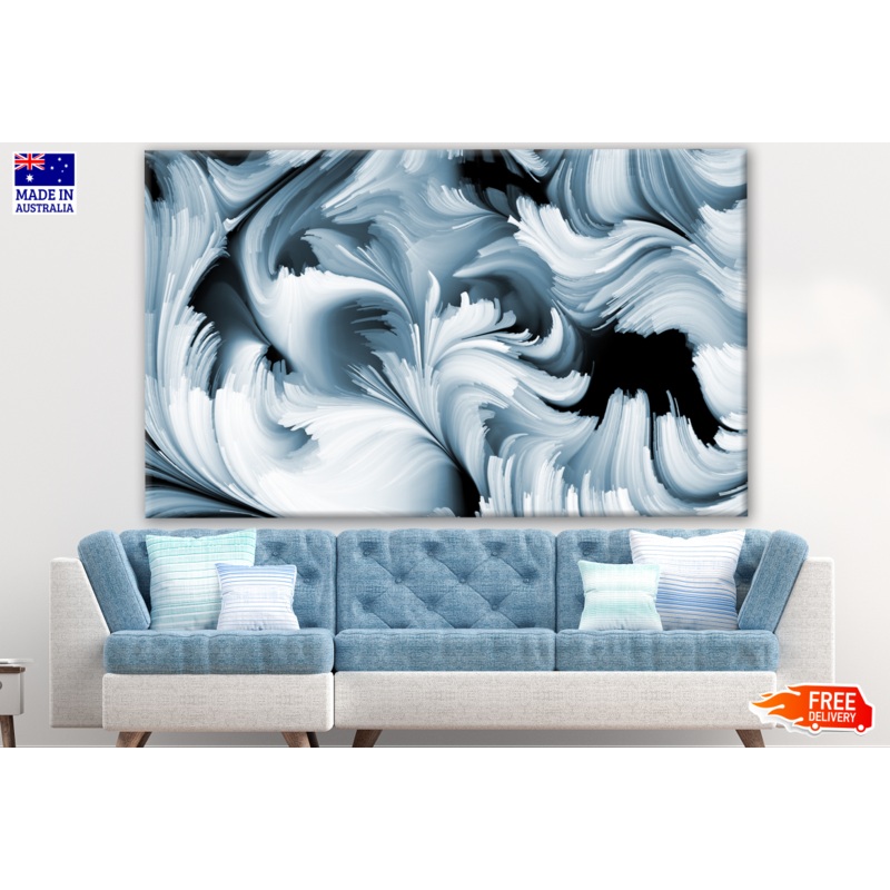 White & Black Abstract Design Print 100% Australian Made