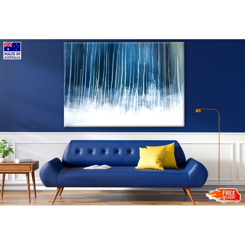 White Blue Abstract Design Print 100% Australian Made