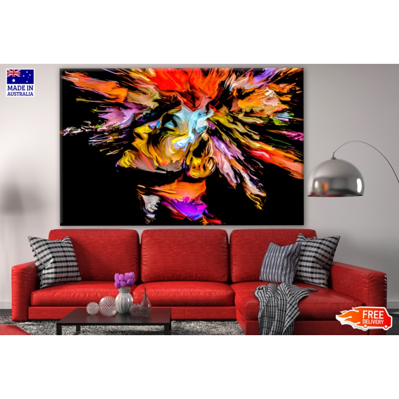 Woman Face Portrait Colourful Abstract Design Print 100% Australian Made