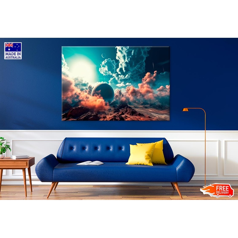 Alien Planet Mountain & Lake Print 100% Australian Made