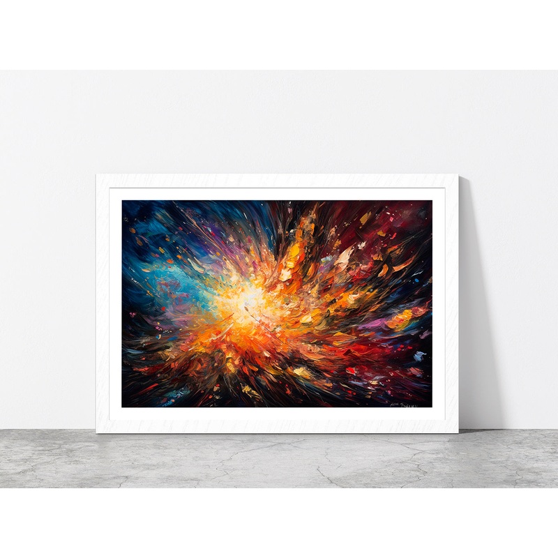 An Impressionism Palette Knife Glass Framed Wall Art, Ready to Hang Quality Print