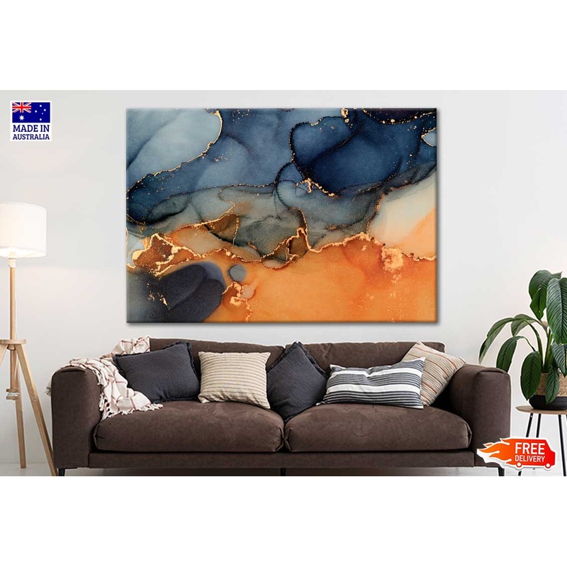 Black Abstract Fluid Abstract Print 100% Australian Made