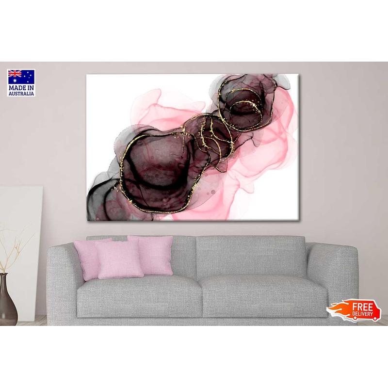 Black And Pink Hand Painted Background Print 100% Australian Made