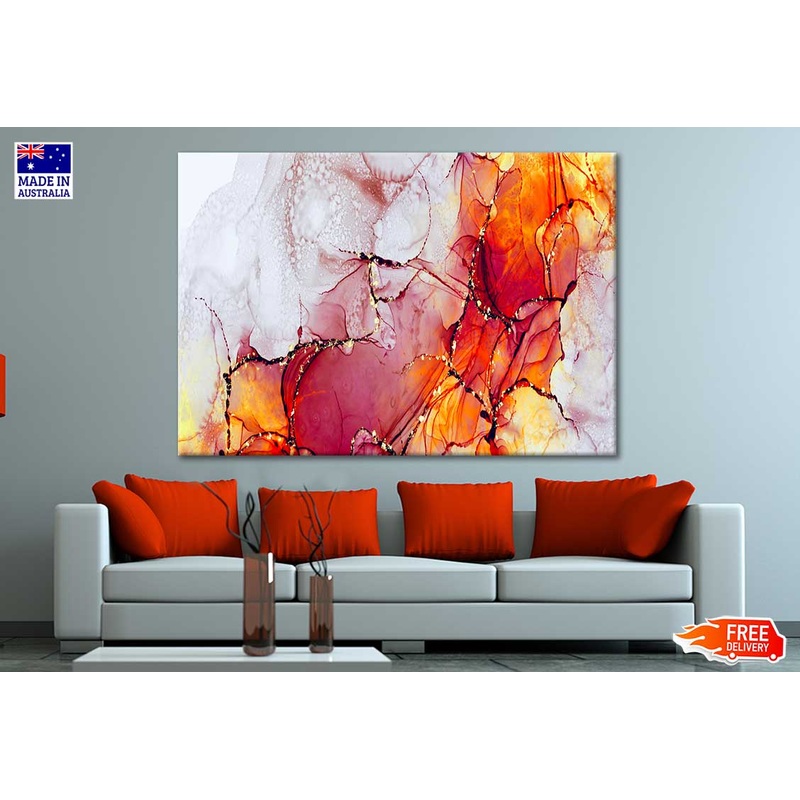 Orange And Red Alcohol Ink Painting Print 100% Australian Made