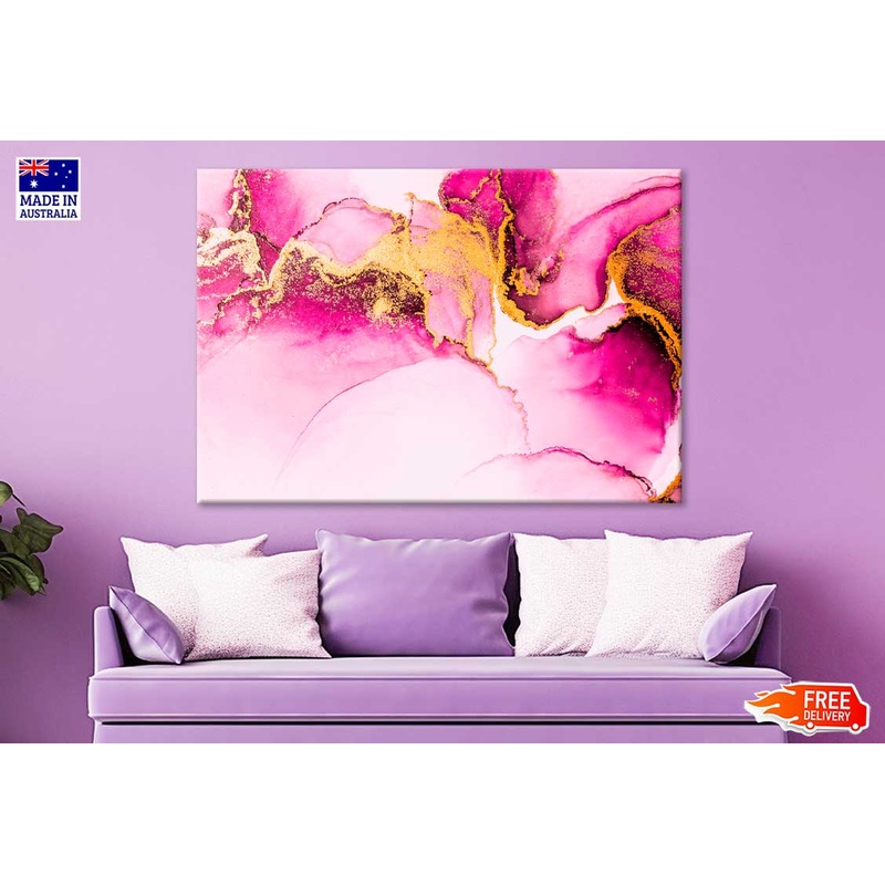 Pink And Gold Abstract Background Print 100% Australian Made