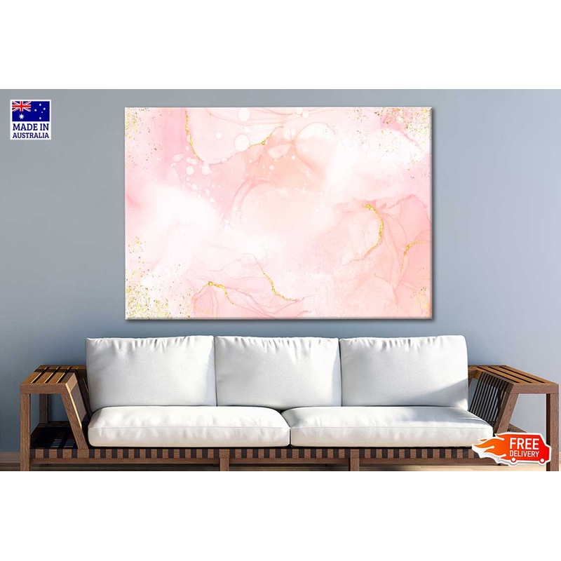 Pink And Gold Marble Abstract Print 100% Australian Made