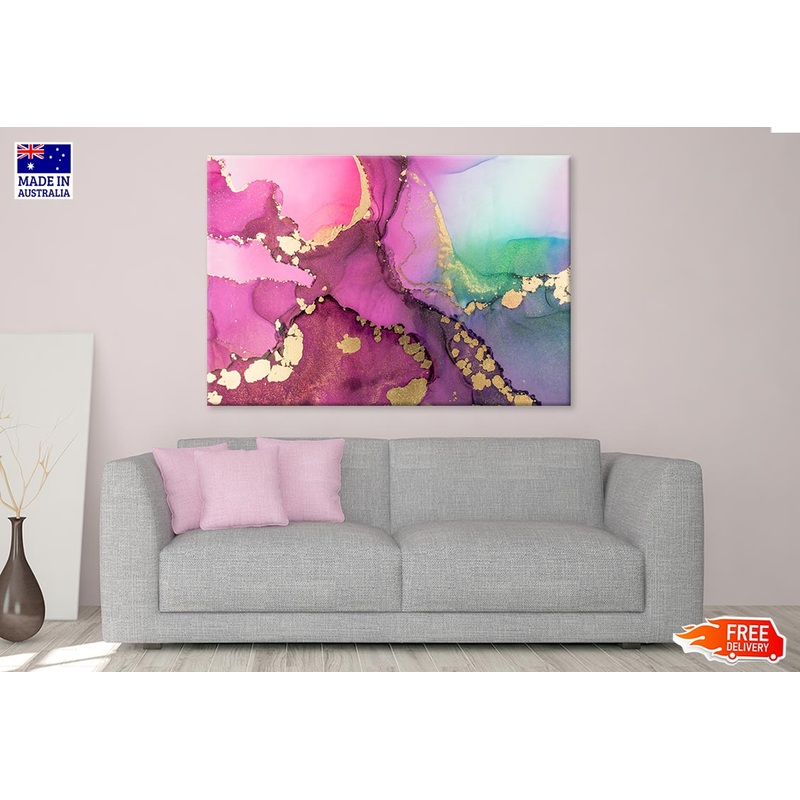 Pink & Gold Abstract Fluid Art Print 100% Australian Made