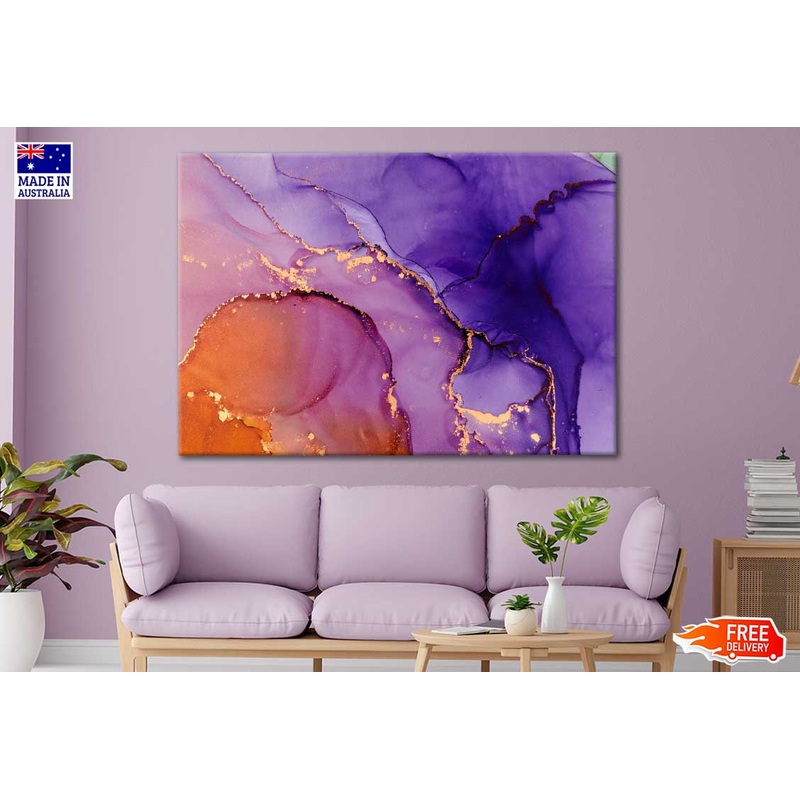 Purple And Gold Abstract Print 100% Australian Made