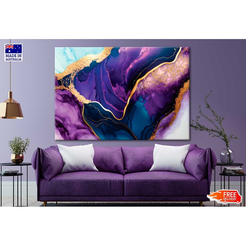 Smooth Abstract Marbling Pattern Print 100% Australian Made