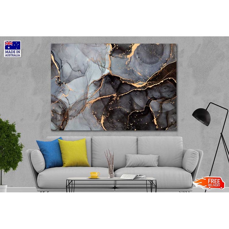 Snaking Metallic Swirls Abstract Design Print 100% Australian Made