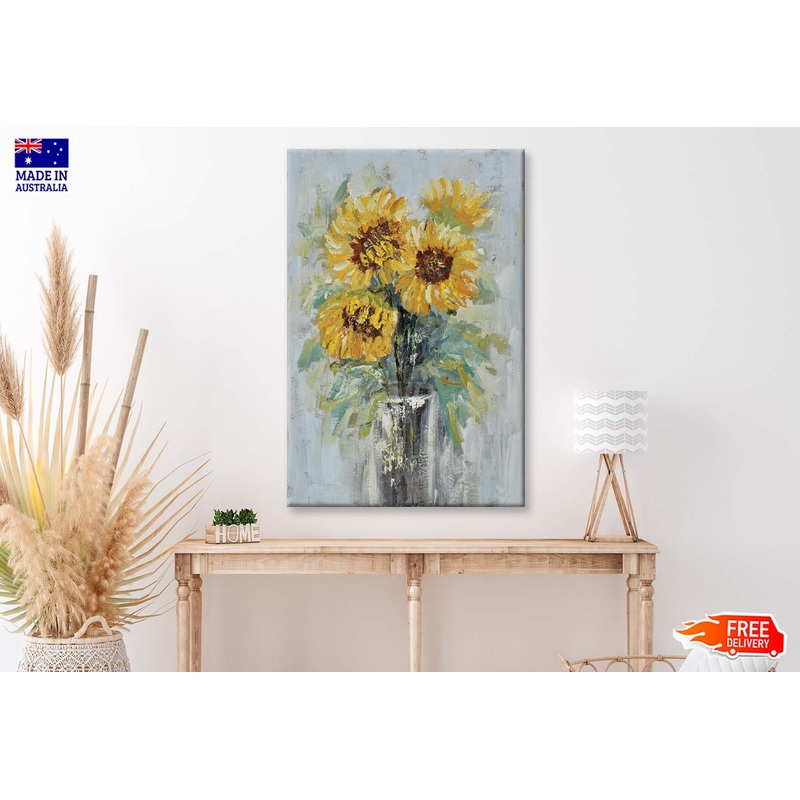 Abstract Sunflower Vase Wall Art Limited Edition High Quality Print