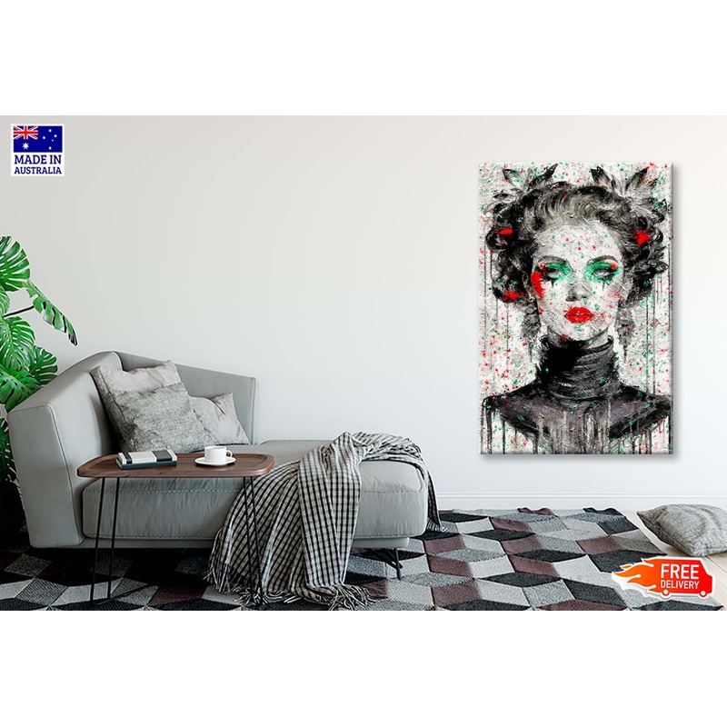 Beautiful Woman Portrait. Abstract Fashion Wall Art Limited Edition High Quality Print