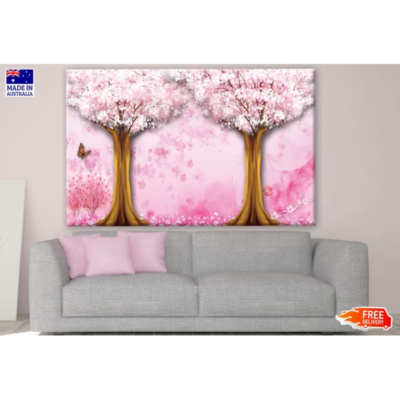 Blosssom Tree Pink & Gold 3D Design Print 100% Australian Made