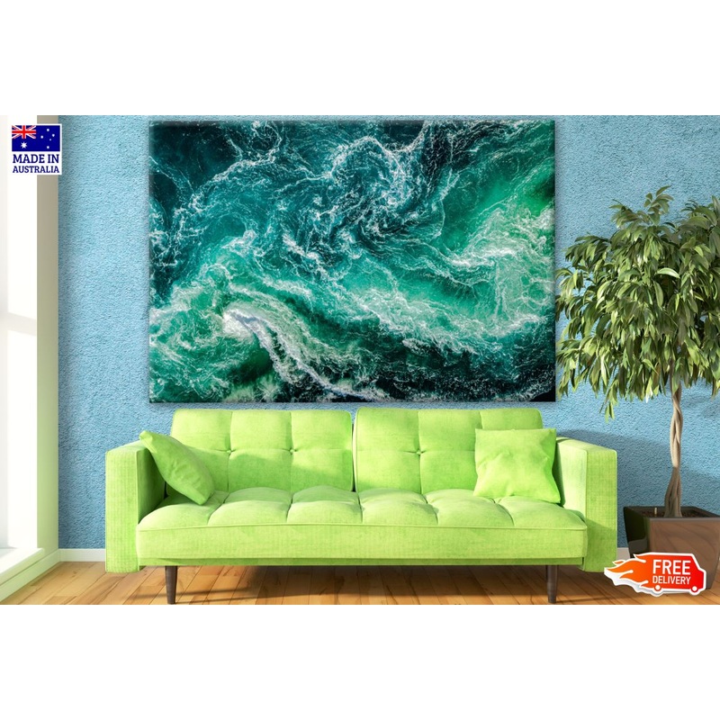 Blue & Green Abstract Granite Design Print 100% Australian Made