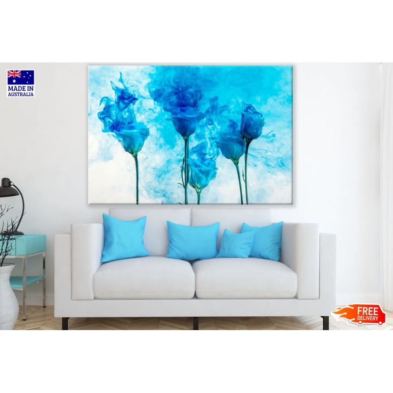 Blue Roses Abstract DesignPrint 100% Australian Made