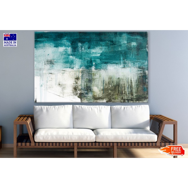 Blue White & Green Abstract Design Print 100% Australian Made
