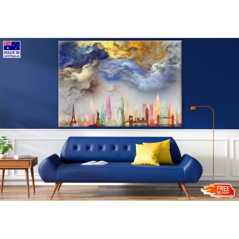 Colorful Abstract Cloud Design Print 100% Australian Made