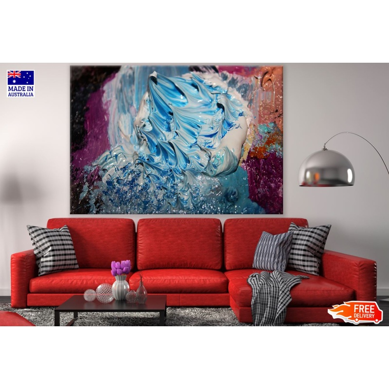 Colorful Abstract Oil Painting Design Print 100% Australian Made