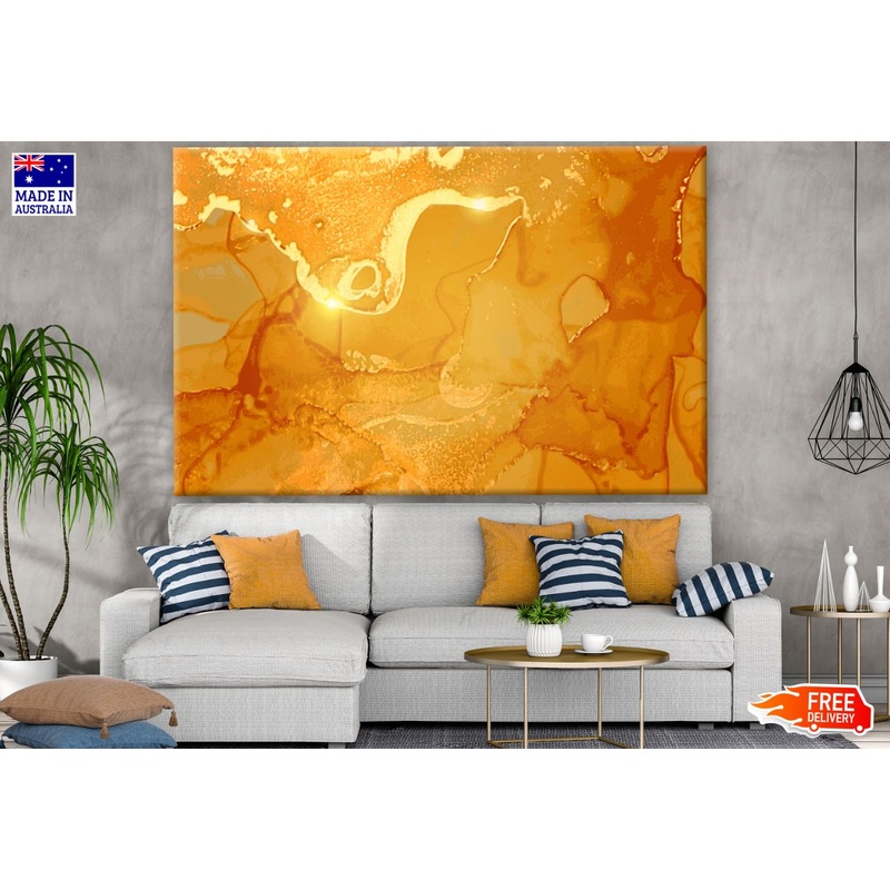 Orange & Gold Abstract Design Print 100% Australian Made