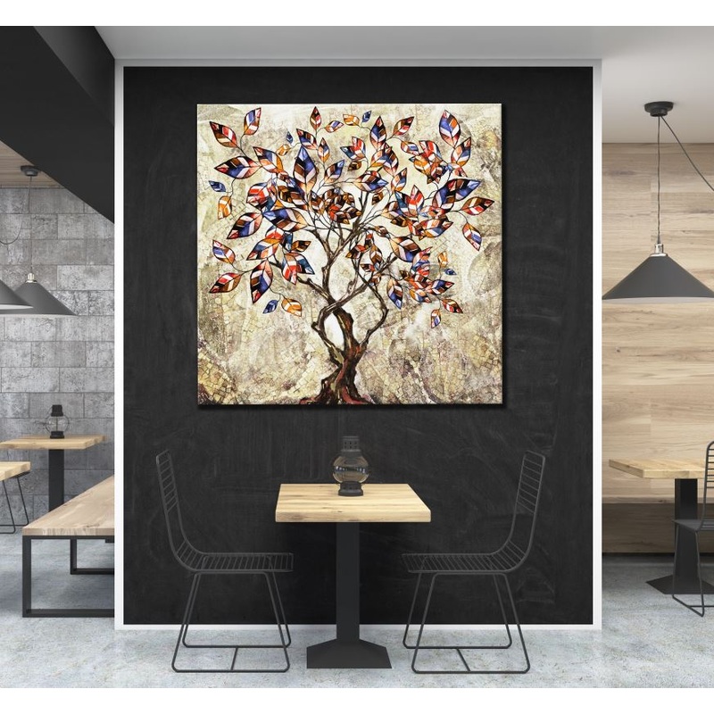 Square Canvas Abstract Tree Design High Quality Print 100% Australian Made