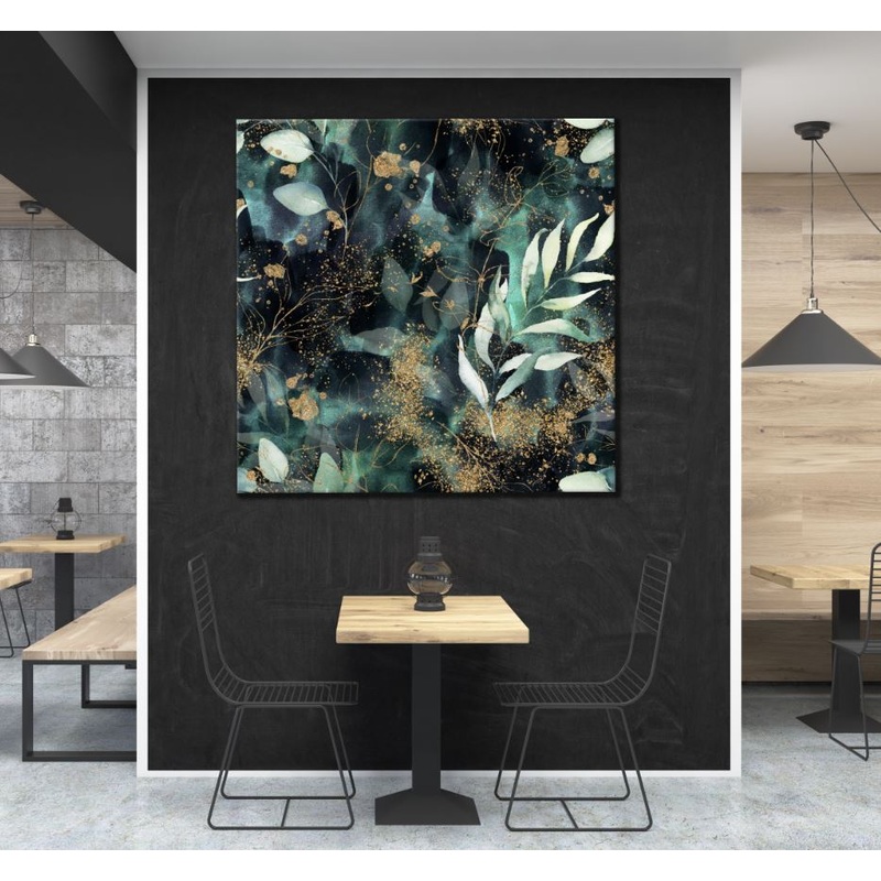 Square Canvas Leaves & Abstract Design High Quality Print 100% Australian Made