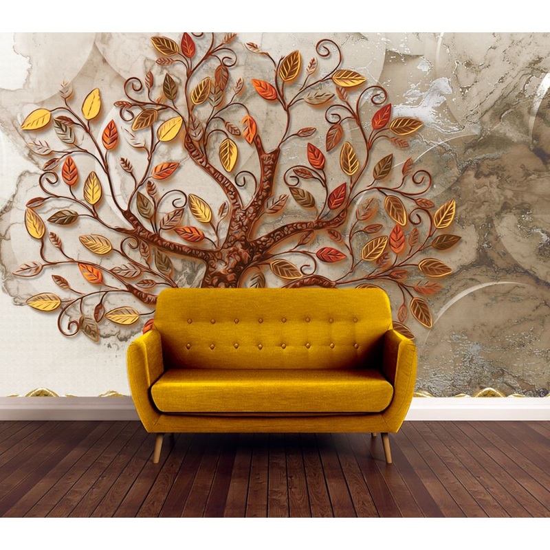 Wallpaper Murals Peel and Stick Removable Fractal Floral Tree Design High Quality