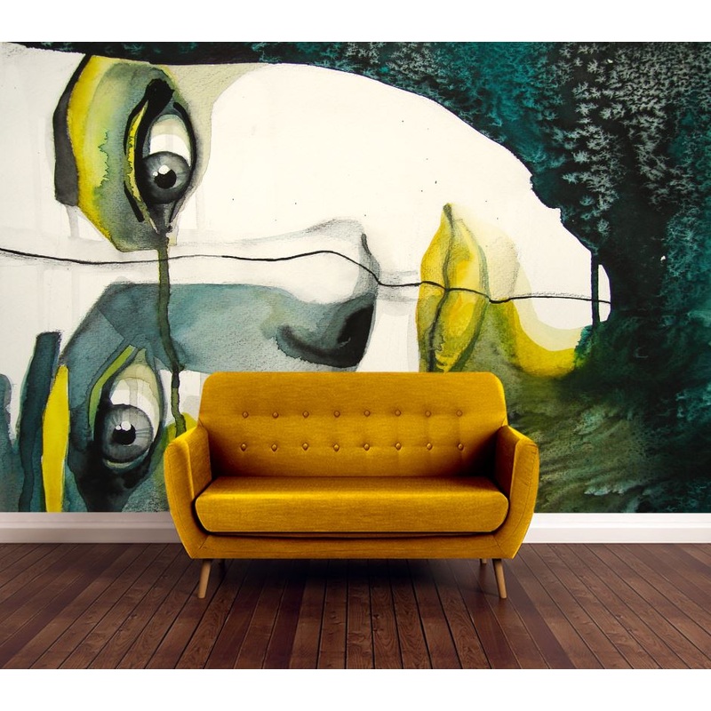 Wallpaper Murals Peel and Stick Removable Girl Face Abstract Design High Quality