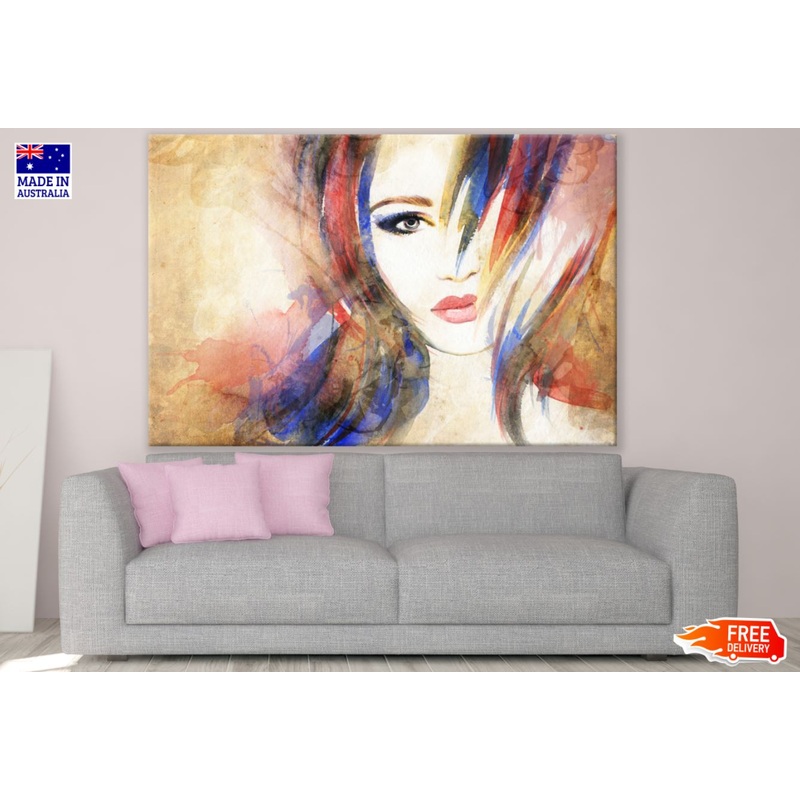 Woman Face Abstract Painting Print 100% Australian Made