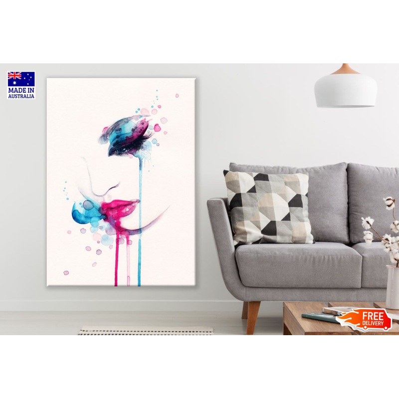 Woman Face Portrait Abstract Painting Print 100% Australian Made