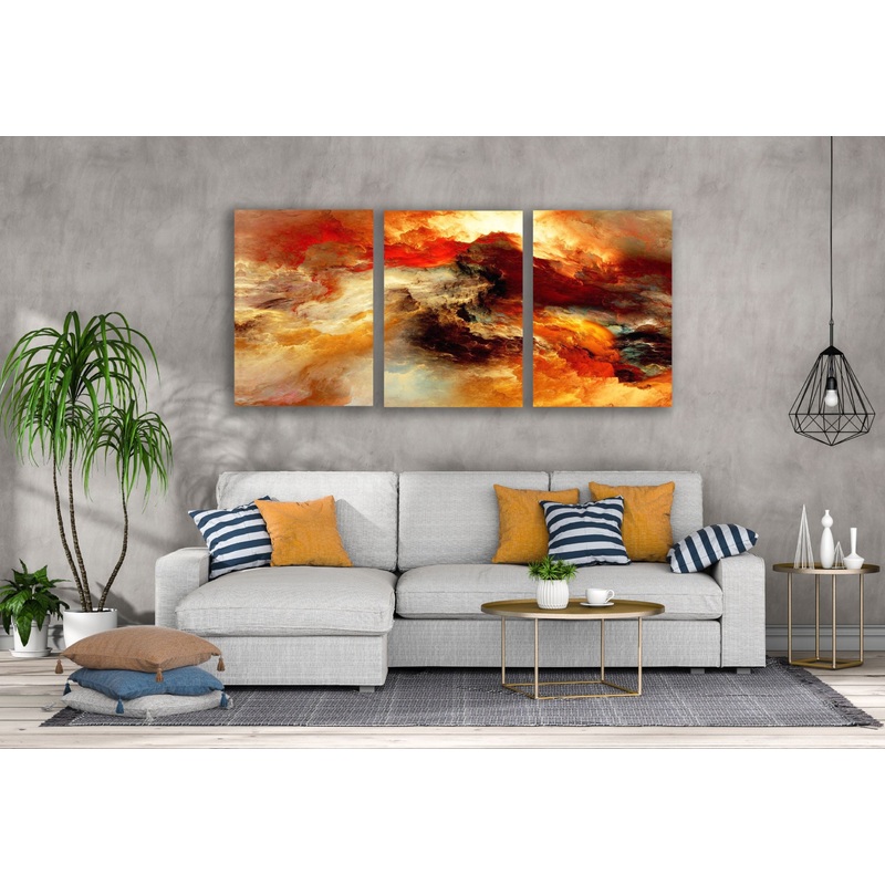3 Set of Colorful Abstract Cloud Design High Quality Print 100% Australian Made Wall Canvas Ready to Hang