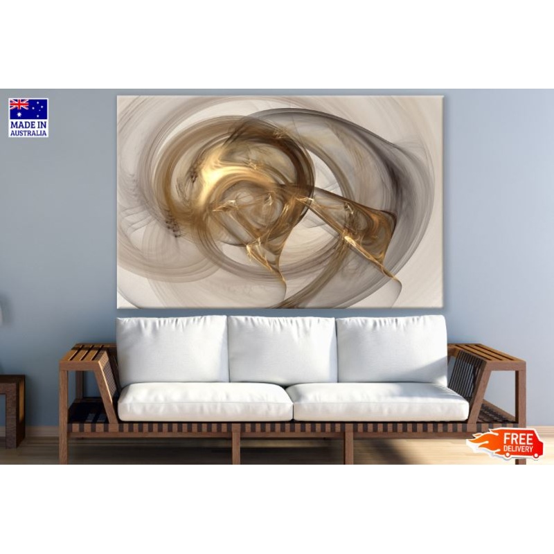 Black & Gold Spiral Abstract Design Print 100% Australian Made