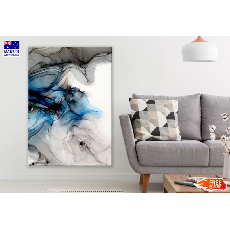 Blue B&W Abstract Granite Design Print 100% Australian Made