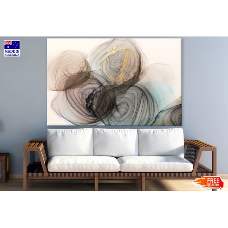 Blue Black & Gold Abstract Design Print 100% Australian Made
