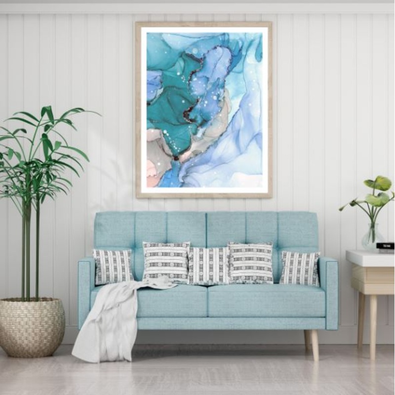 Blue & Grey Abstract Design Home Decor Premium Quality Poster Print Choose Your Sizes